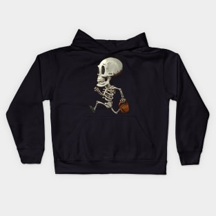 Halloween skeleton kid trick or treat Kids Hoodie